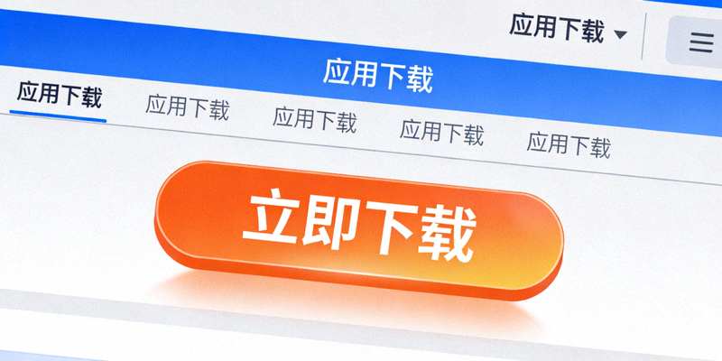 官网首页高亮显示立即下载按钮和导航栏中的应用下载菜单